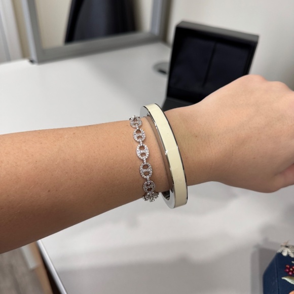 Calvin Klein Silver & Bone Cuff Bangle - Picture 5 of 5